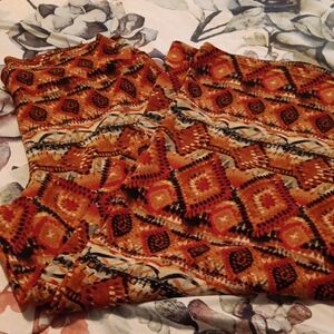 Avenue Orange and Brown Wide Leg Pants